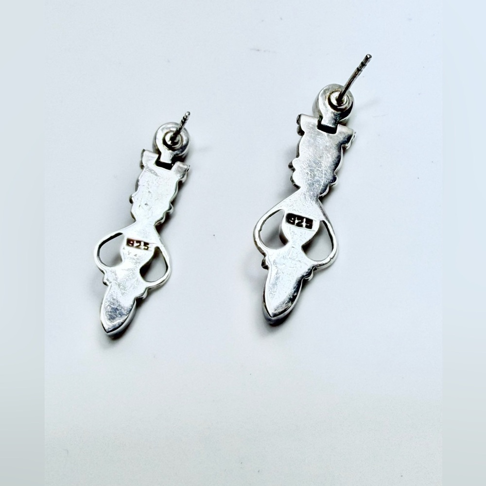 Silpada Rare HTF Sterling Silver & Mediterranean Coral Articulated Post Earrings - Picture 9 of 12